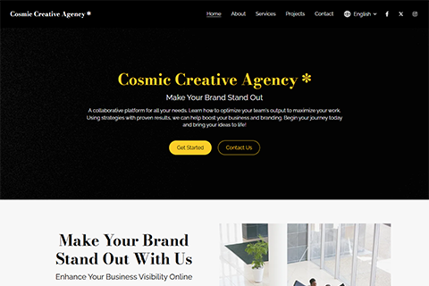 Make a Website with Cosmic Creative Agency Template | Website.com