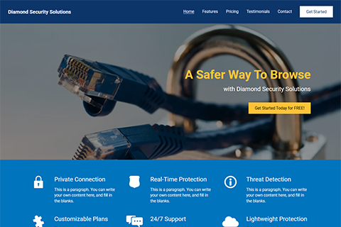 Make a Website with Diamond Security Solutions Template | Website.com